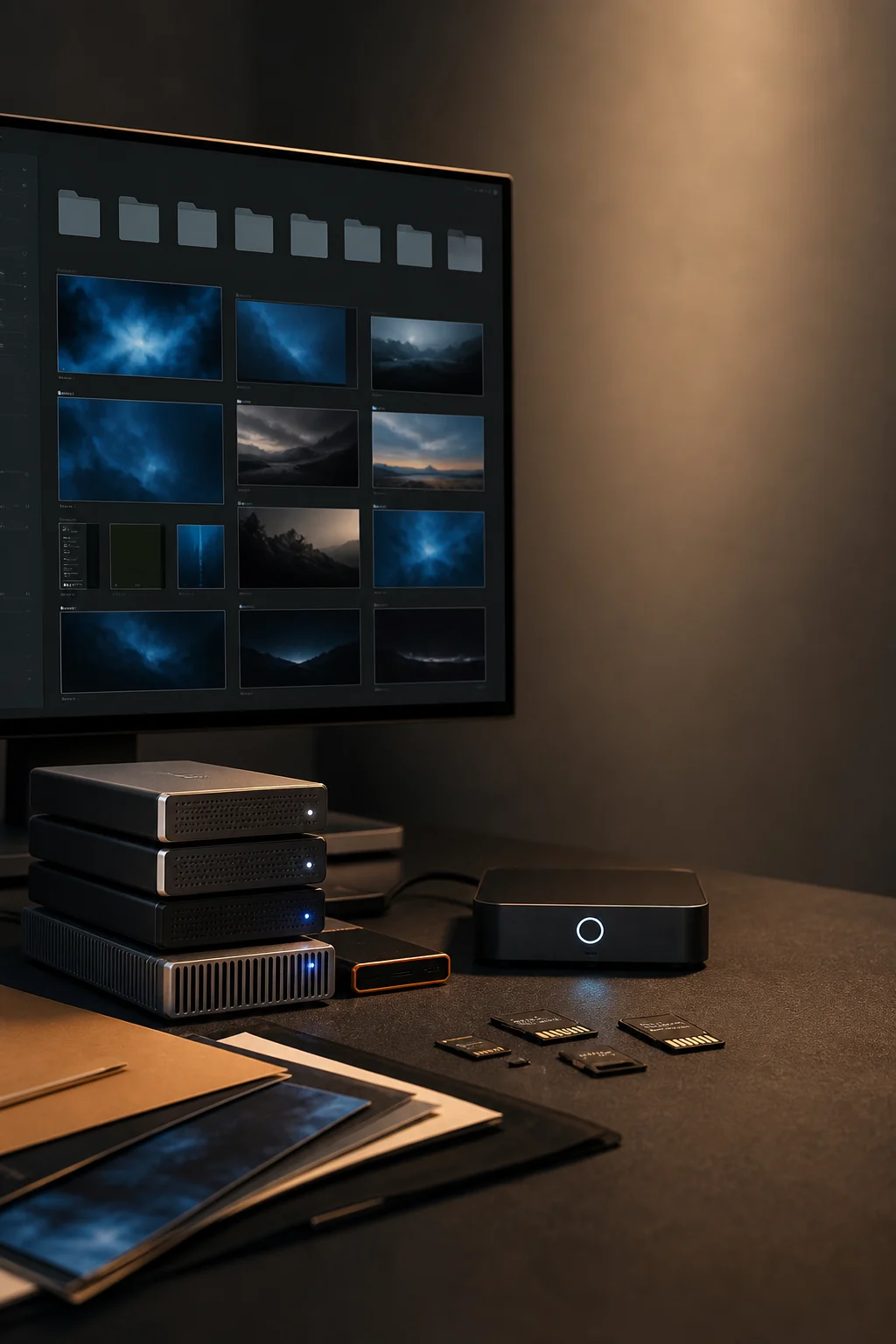 A secure digital asset library on a desktop workstation