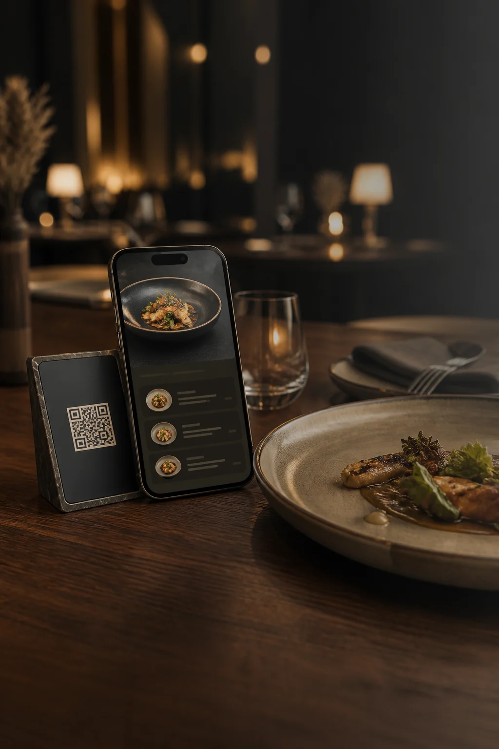 A digital restaurant menu displayed on a tablet